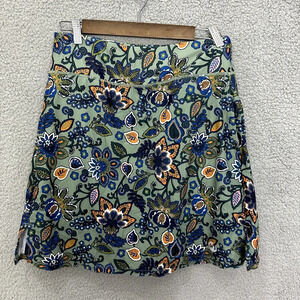 Moteepi Skort Womens Small‎ Green Floral Shorts Pockets Athleisure Preppy Boho